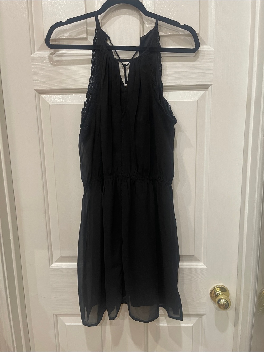 Black shoulder detail dress 36”L  S:L